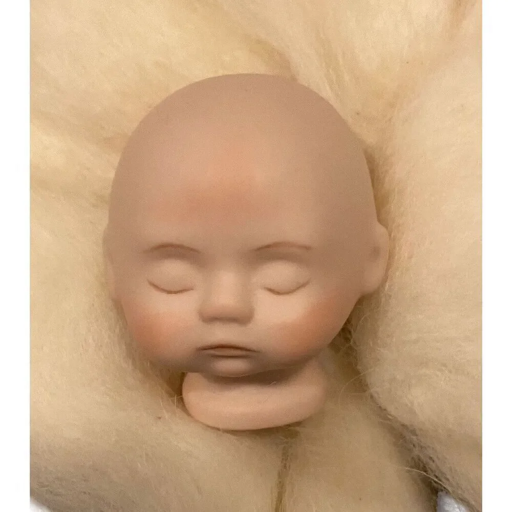Imsco Signed Hutchens 1987 Small Porcelain Doll Head Eyes Closed 2